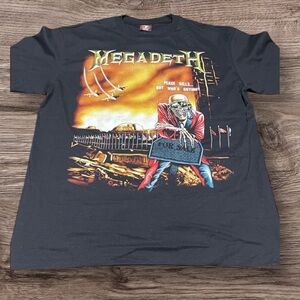 Megadeth Tour Shirt Black Graphic Size Large